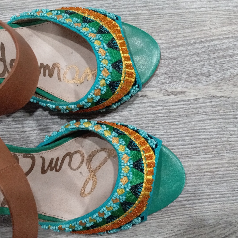Sam Edelman Brown and Teal Heels - Picture 13 of 16
